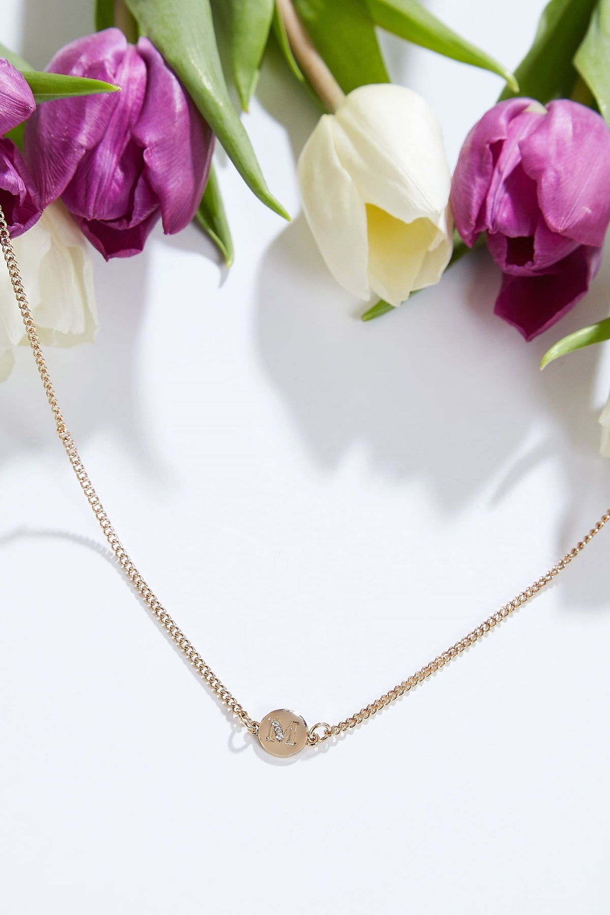 Louche Letter Disc Necklace Gold
