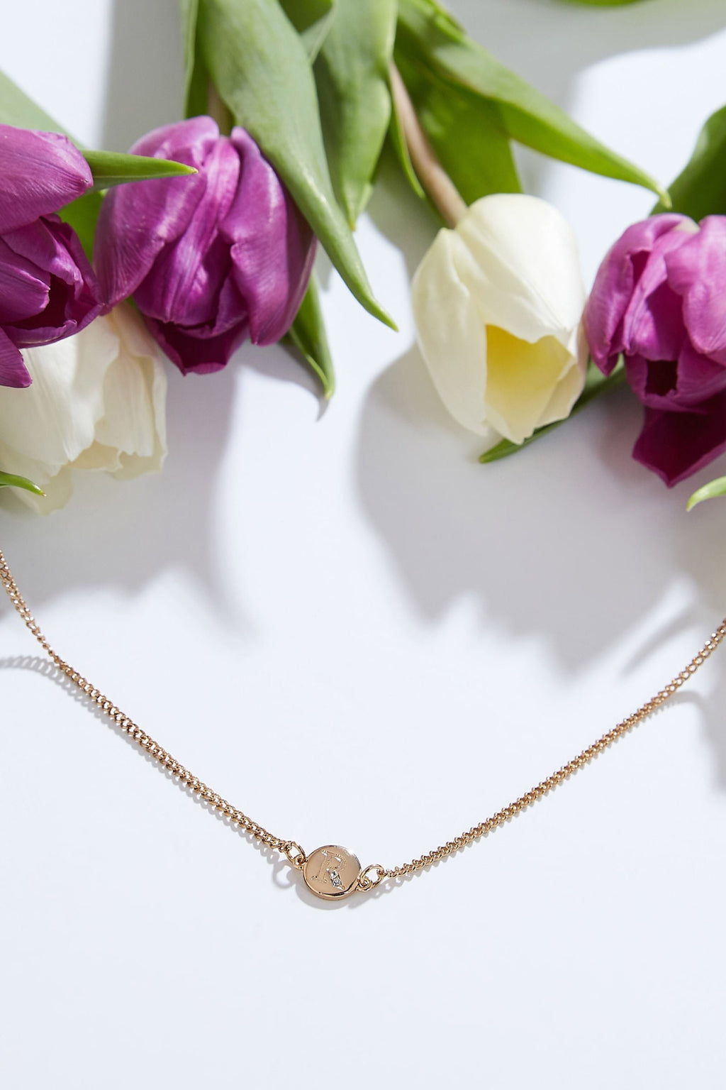 Louche Letter Disc Necklace Gold