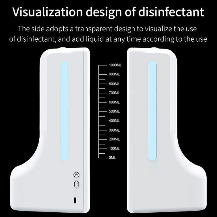 K9 Handsfree Non-contact Body Light-sensitive Distance Sensor Thermometer + 1000ml Automatic Non-contact Liquid Soap Dispenser, K9