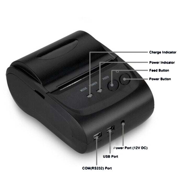 POS-5802 Thermal Line Bluetooth Receipt Printer(Black), POS-5802