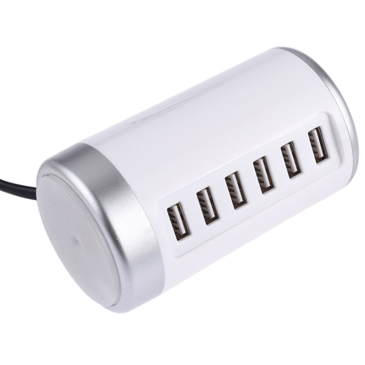30W 6-USB Ports Charger Station Power Adapter AC100-240V, US Plug(White)