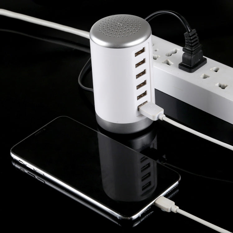 30W 6-USB Ports Charger Station Power Adapter AC100-240V, US Plug(White)