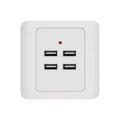 5V 3.1A 4 Ports USB Wall Charger Adapter Dock Station Socket Power Panel, 36V input