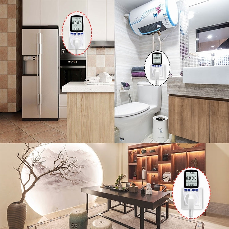 AC 230-250V 50Hz Max 13A LCD Display Energy Meter Watt Volt Voltage Power Analyzer Automatic Electricity Monitor Analyzer Power, UK Plug