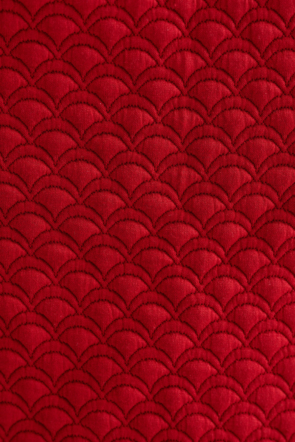 Flory Scallop Quilt Wide Leg Trouser - Wine Red