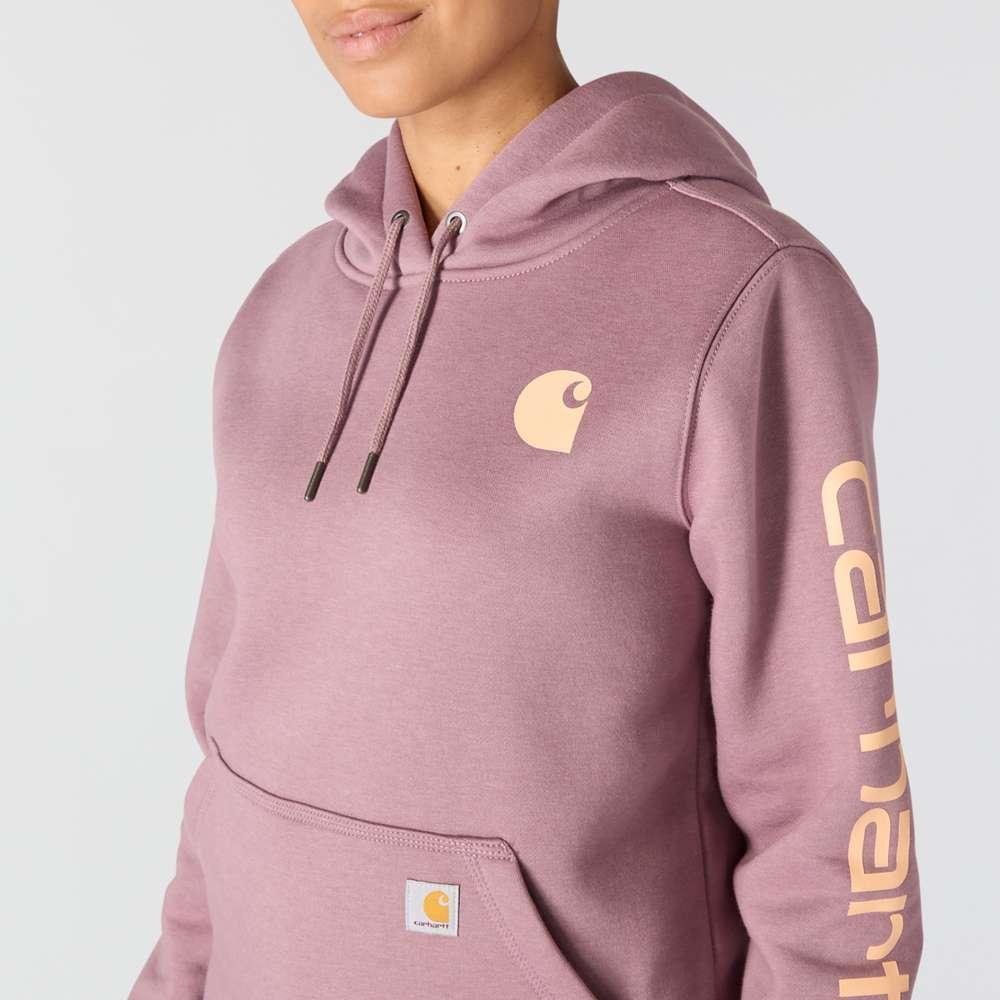 Carhartt 102791 Womens Clarksburg Relaxed Fit Midweight Logo Sleeve Sweatshirt