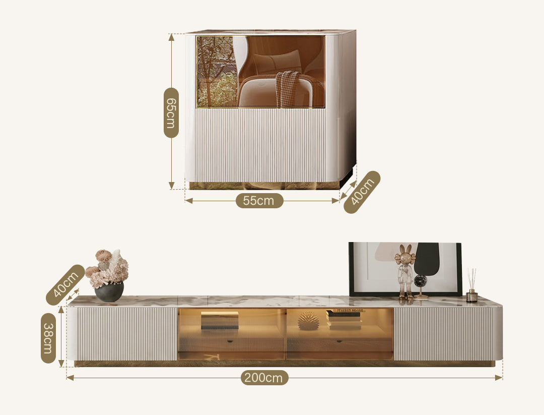 Eden II Living Room Coffee Table Set, TV Stand