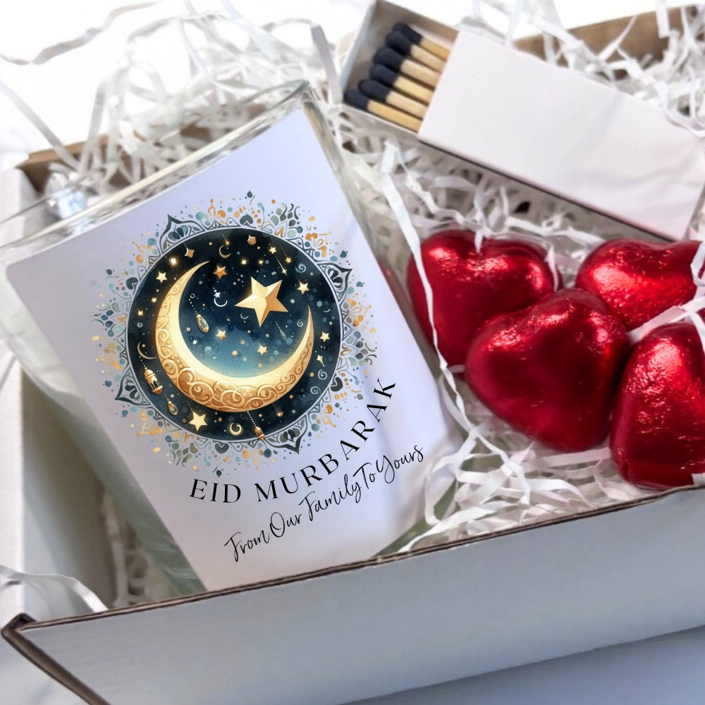 Personalised Eid Mubarak Candle Gift Set | Keepsake for Family, Friends