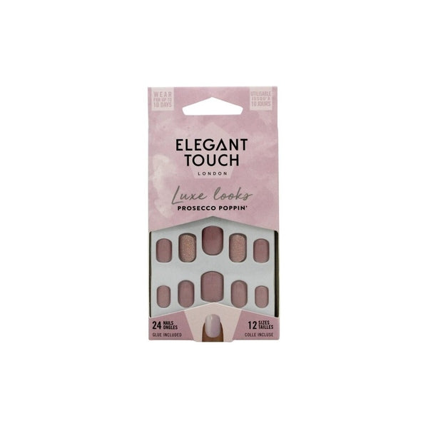 Elegant Touch Luxe Looks 24 False Nails with Glue - Prosecco Poppin'