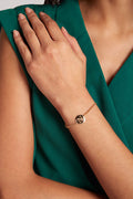 Louche Emily Personal Letter Disc Bracelet Gold
