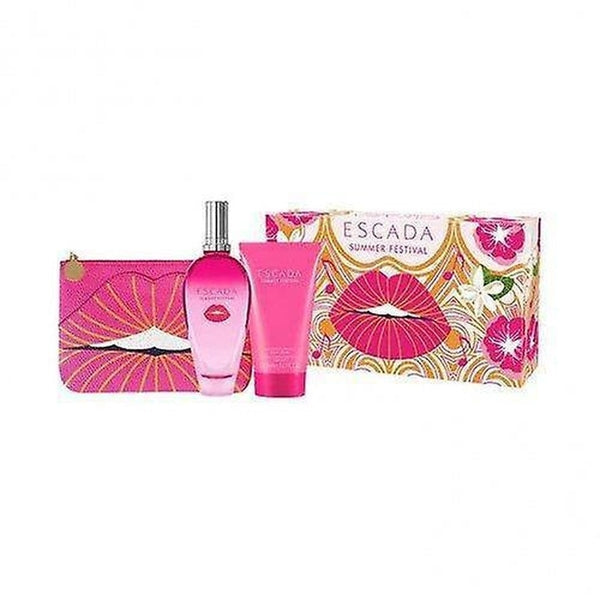 Escada Summer Festival Gift Set 100ml EDT + 150ml Body Lotion + Clutch Bag