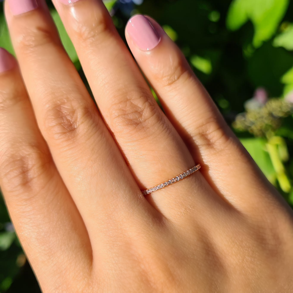 Slim Full Eternity Ring (1.2 mm) in Rose Gold