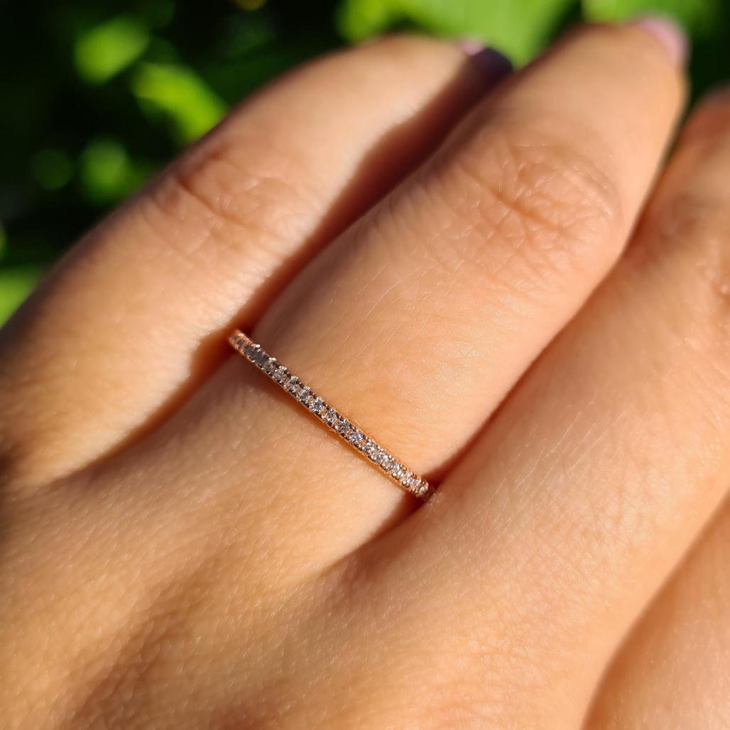 Thin Full Eternity Ring (1.2 mm) in Rose Gold