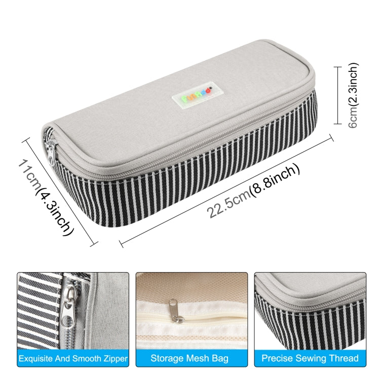 FunAdd Pencil Case Cosmetic Storage Organizer Ant Cloth Glasses Bag, Size: 230 x 110 x 70mm (Grey)