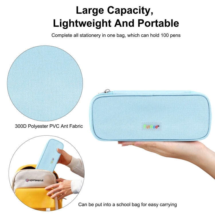 FunAdd Pencil Case Cosmetic Storage Ant Cloth Organizer Bag, Size: 235 x 105 x 50mm (Light Blue)