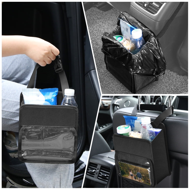 FUNADD Portable Folding Car Back Seat Hook Storage Box (Black)