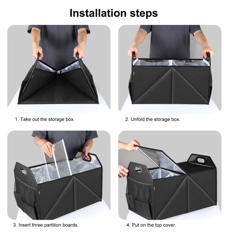 FunAdd Foldable Storage Fresh Box Vehicle Trunk Organizer Bag Transportation Fresh-keeping Box (Black)