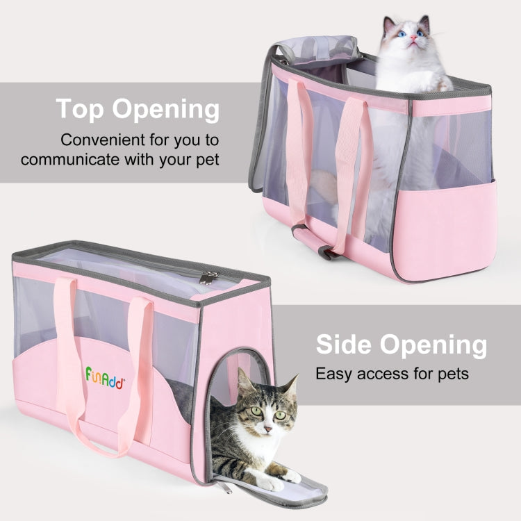 FUNADD Portable Breathable Pet Bag Outdoor Shoulder Tote Bag (Pink)