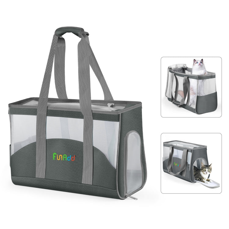FUNADD Portable Breathable Pet Bag Outdoor Shoulder Tote Bag (Grey)