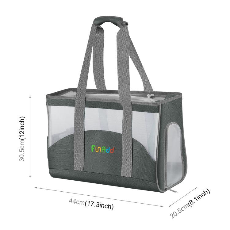 FUNADD Portable Breathable Pet Bag Outdoor Shoulder Tote Bag (Grey)