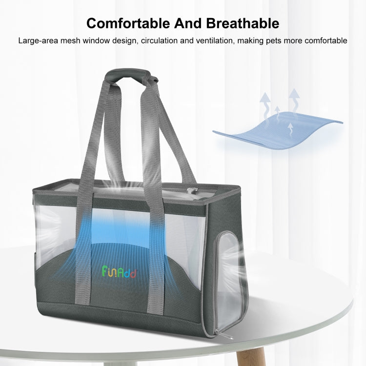 FUNADD Portable Breathable Pet Bag Outdoor Shoulder Tote Bag (Grey)
