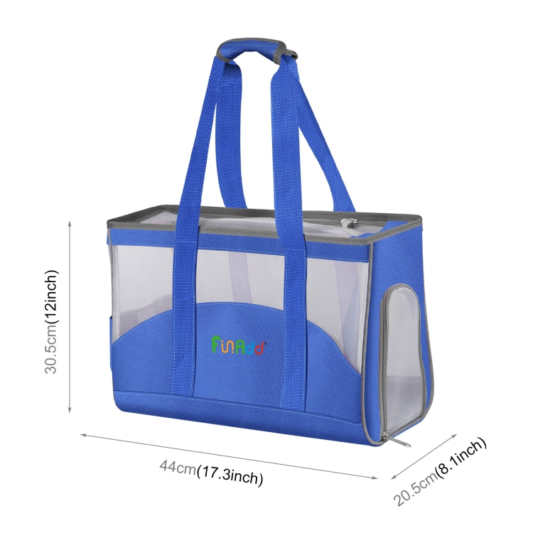 FUNADD Portable Breathable Pet Bag Outdoor Shoulder Tote Bag (Blue)
