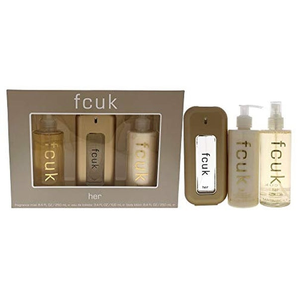 FCUK Gift Set 100ml EDT + 250ml Body Lotion + 250ml Fragrance Mist