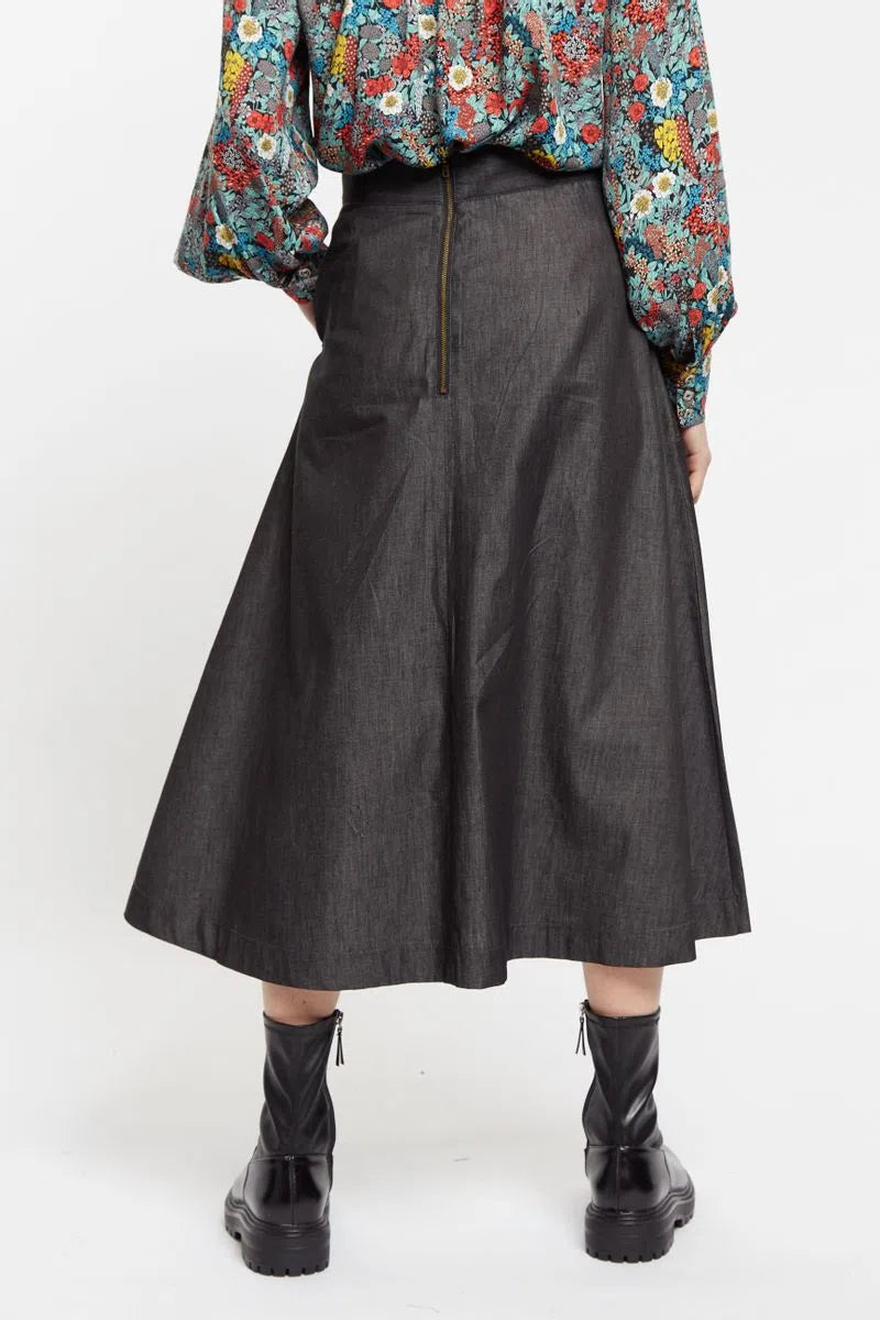 Louche Francoise Chambray Midi Skirt