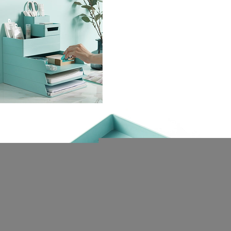 Desktop Removable Assembled Small File Storage Box, 0115-3 (Blue Green), 0115-3 (Grey White)