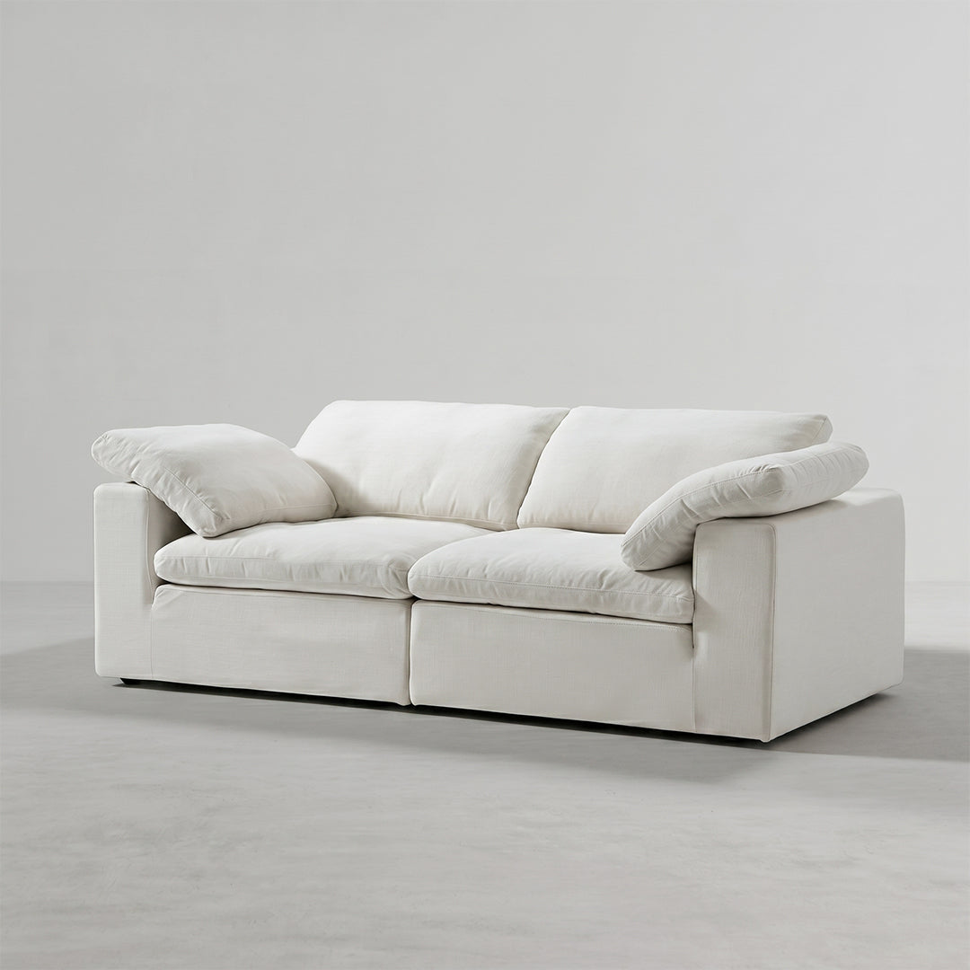 Farid Two Seater, Three Seater Sofa, Modular Sofa, White Linen