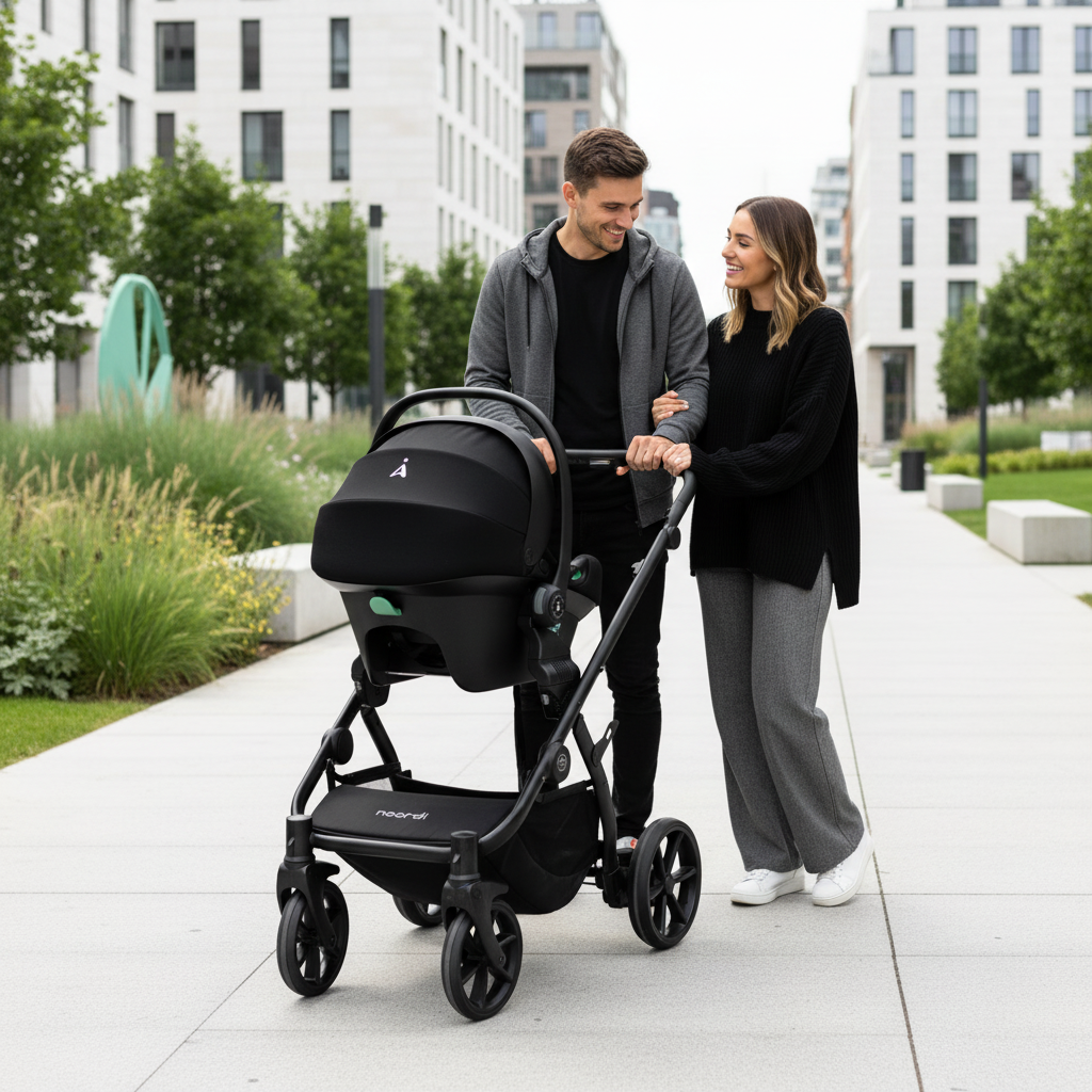 Noordi Sole V3 3in1 with Travel Carrier Car Seat, Slate Black