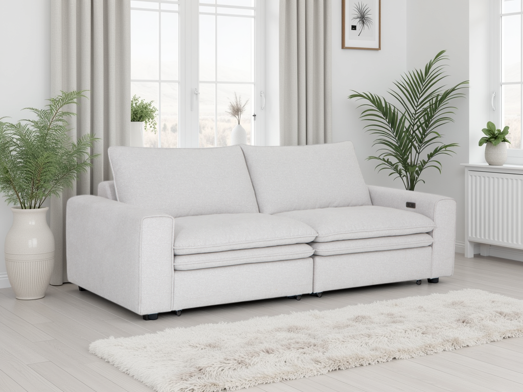 Florence Cloud Ivory Electric Recliner Sofa - Ultimate Comfort & Modern Style