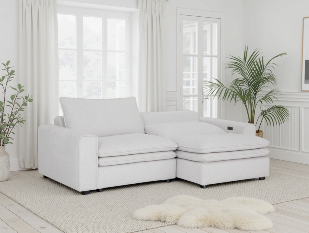Florence Cloud Ivory Electric Recliner Sofa - Ultimate Comfort & Modern Style