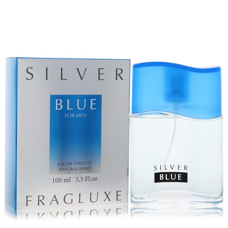 Fragluxe Silver Blue Eau De Toilette Spray 3.3 oz (100 ml) for Men