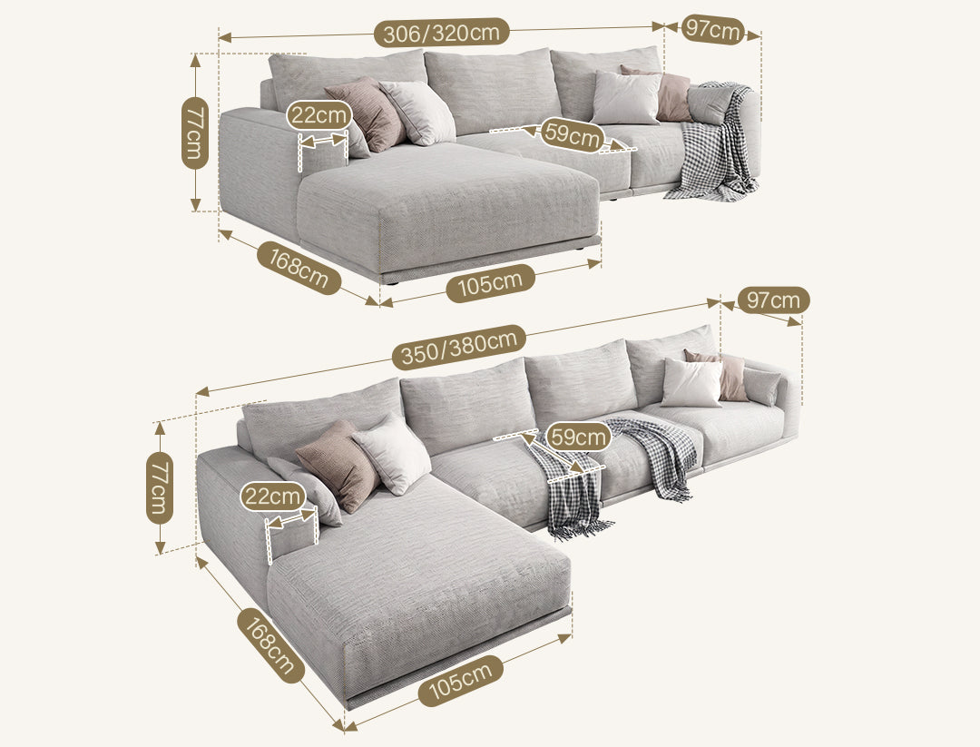 Frances Two Seater Sofa, Cotton Linen