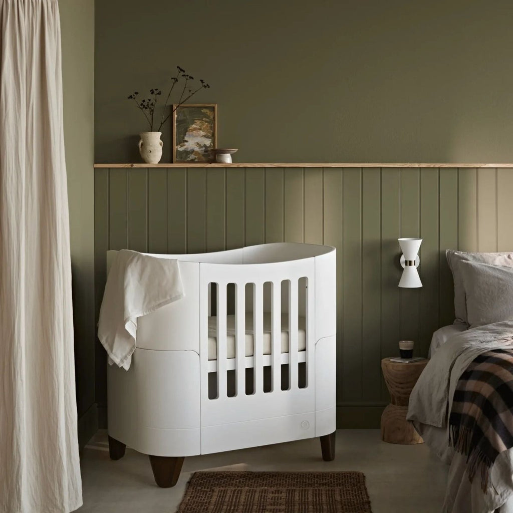Gaia Baby Serena Mini Cot & Cot Bed Set - White/Walnut