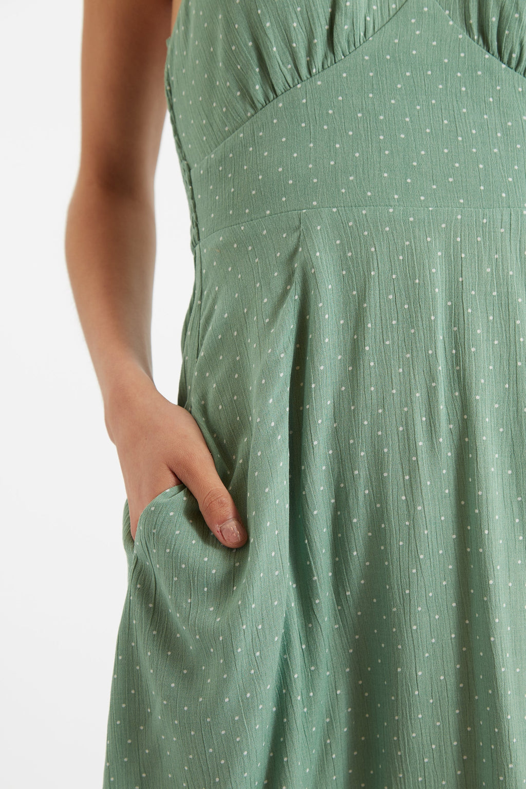 Geri Petite Dot Halter Neck Mini Dress