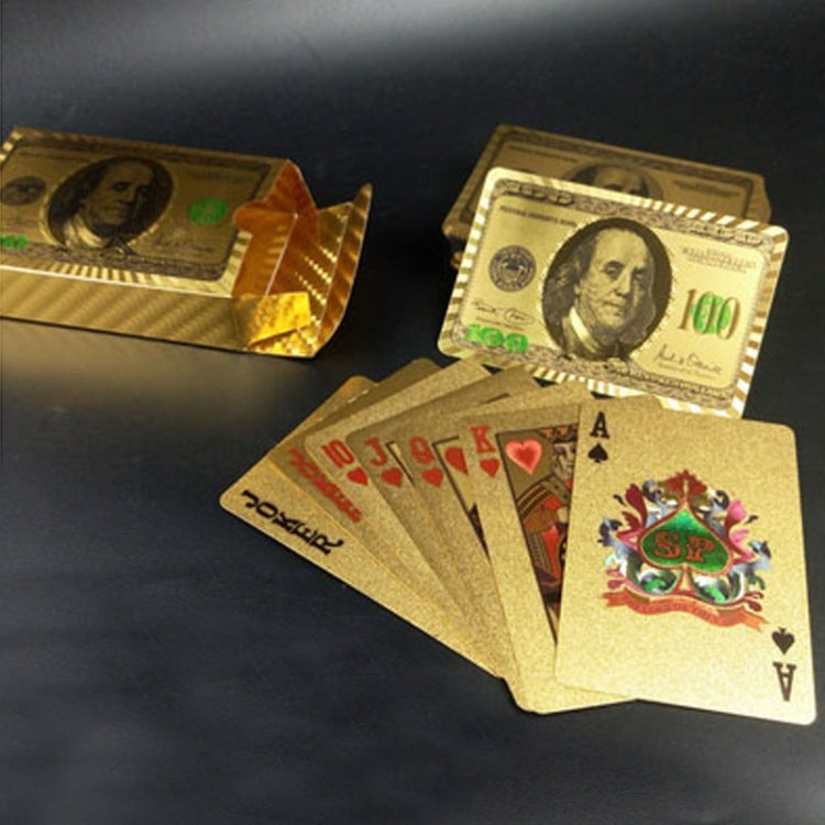 Creative Frosted  Back Texture Plastic From Vegas to Macau Playing Cards Texas Poker Novelty Collection Gift, Mosaic Gold Dollar Paper Box, Mosaic Gold New Dollar Paper Box, Golden Dragon and Phoenix Paper Box                                           ...