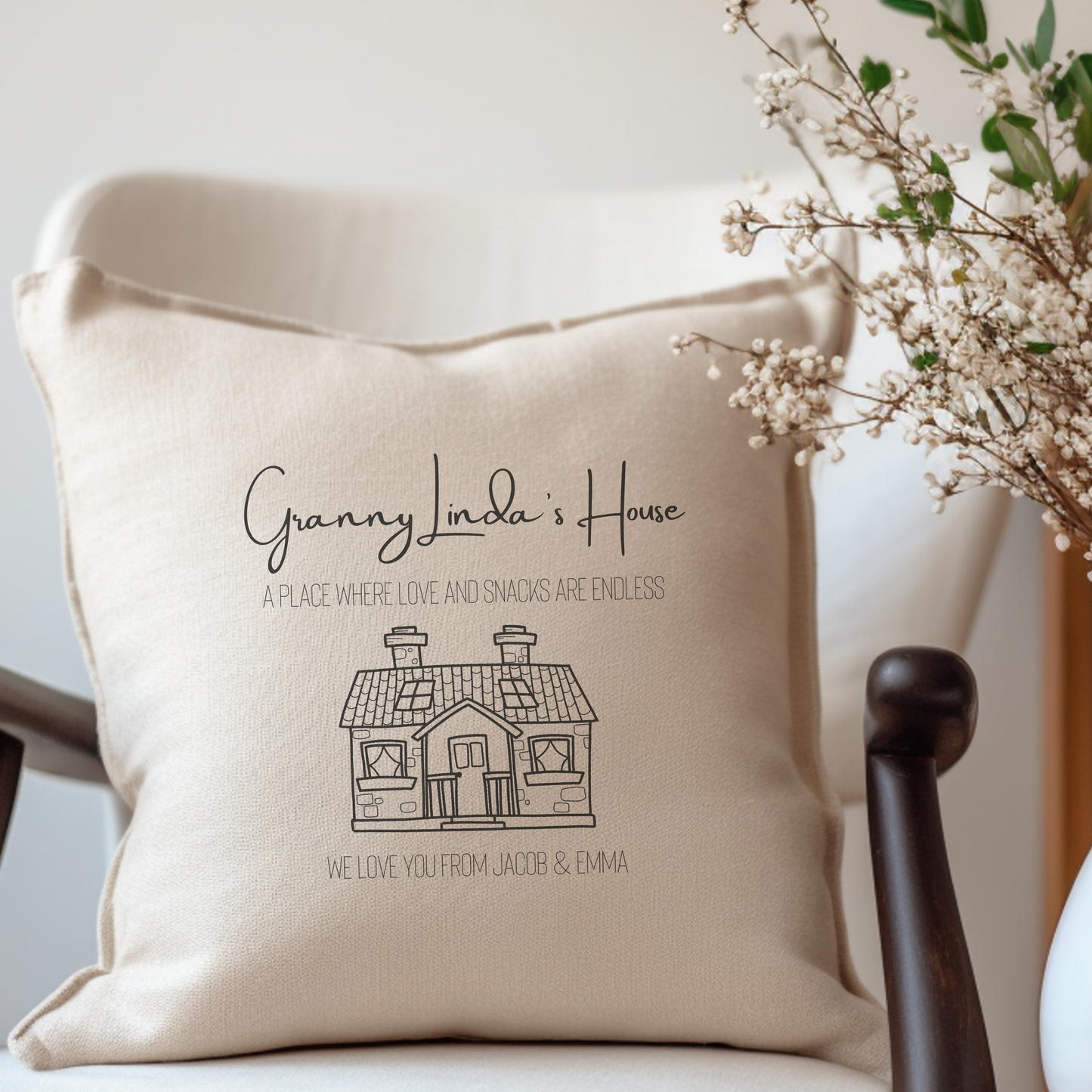 Personalised Granny's House Cushion - Grandads, Grans, Aunties
