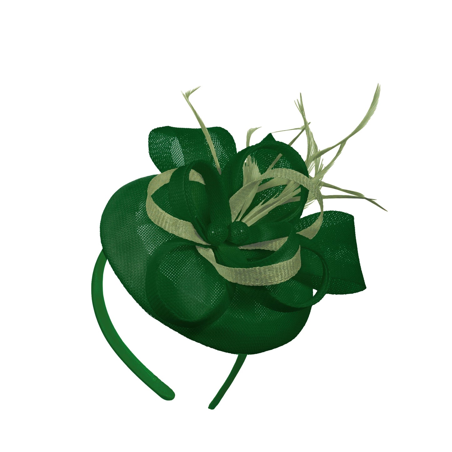 Green Sage Mix Round Pillbox Bow Sinamay Headband Fascinator Weddings Ascot Hatinator Races