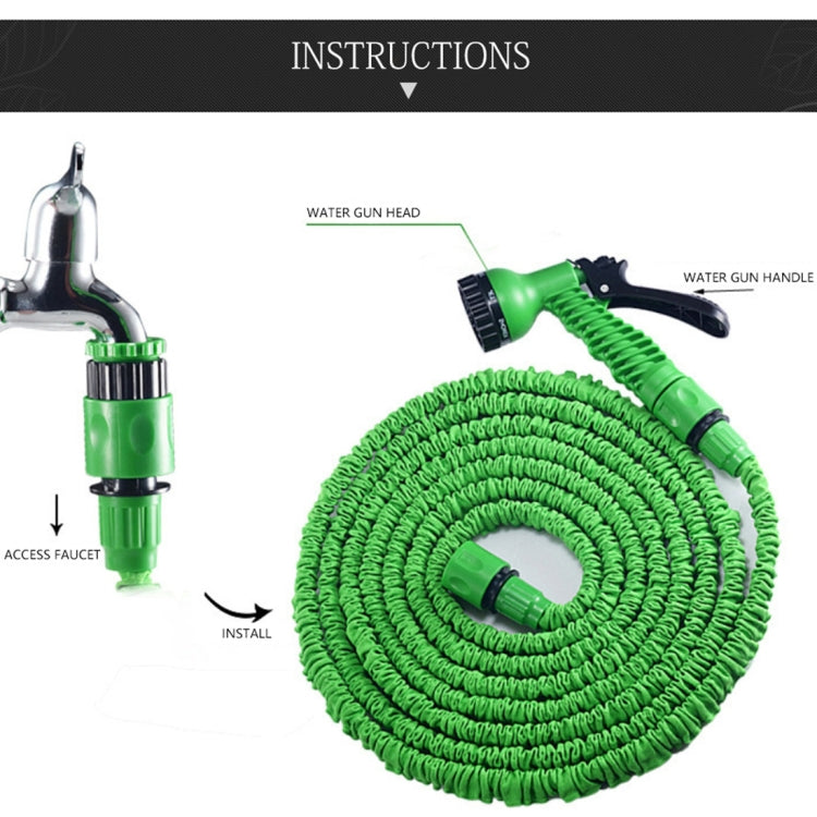 12.5-37.5m Telescopic Pipe Expandable Magic Flexible Garden Watering Hose with Spray Gun Set (Blue)
