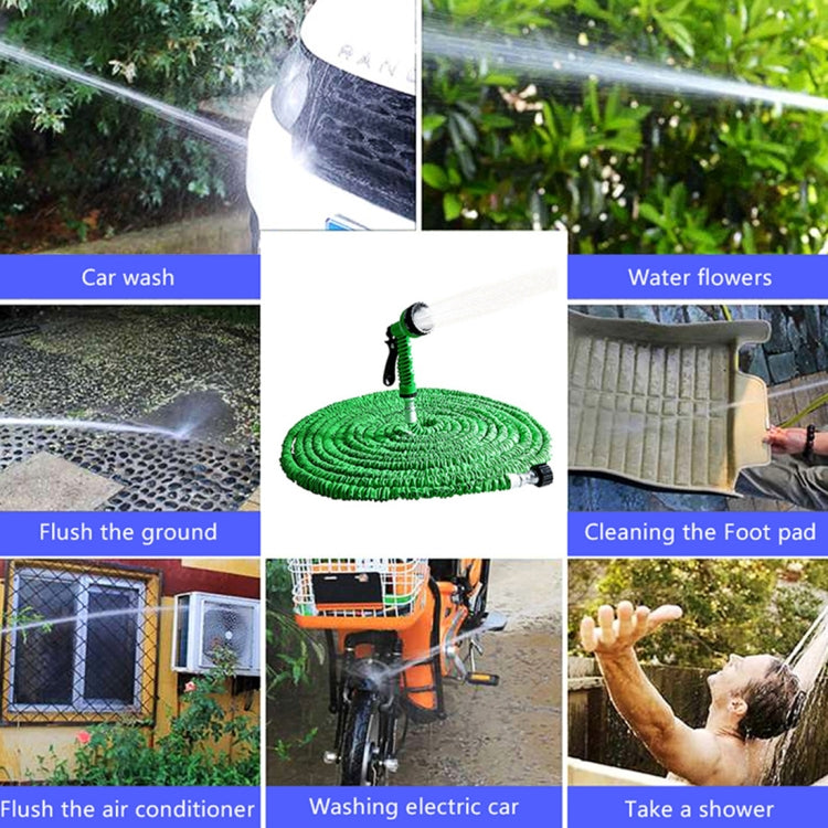 12.5-37.5m Telescopic Pipe Expandable Magic Flexible Garden Watering Hose with Spray Gun Set (Blue)