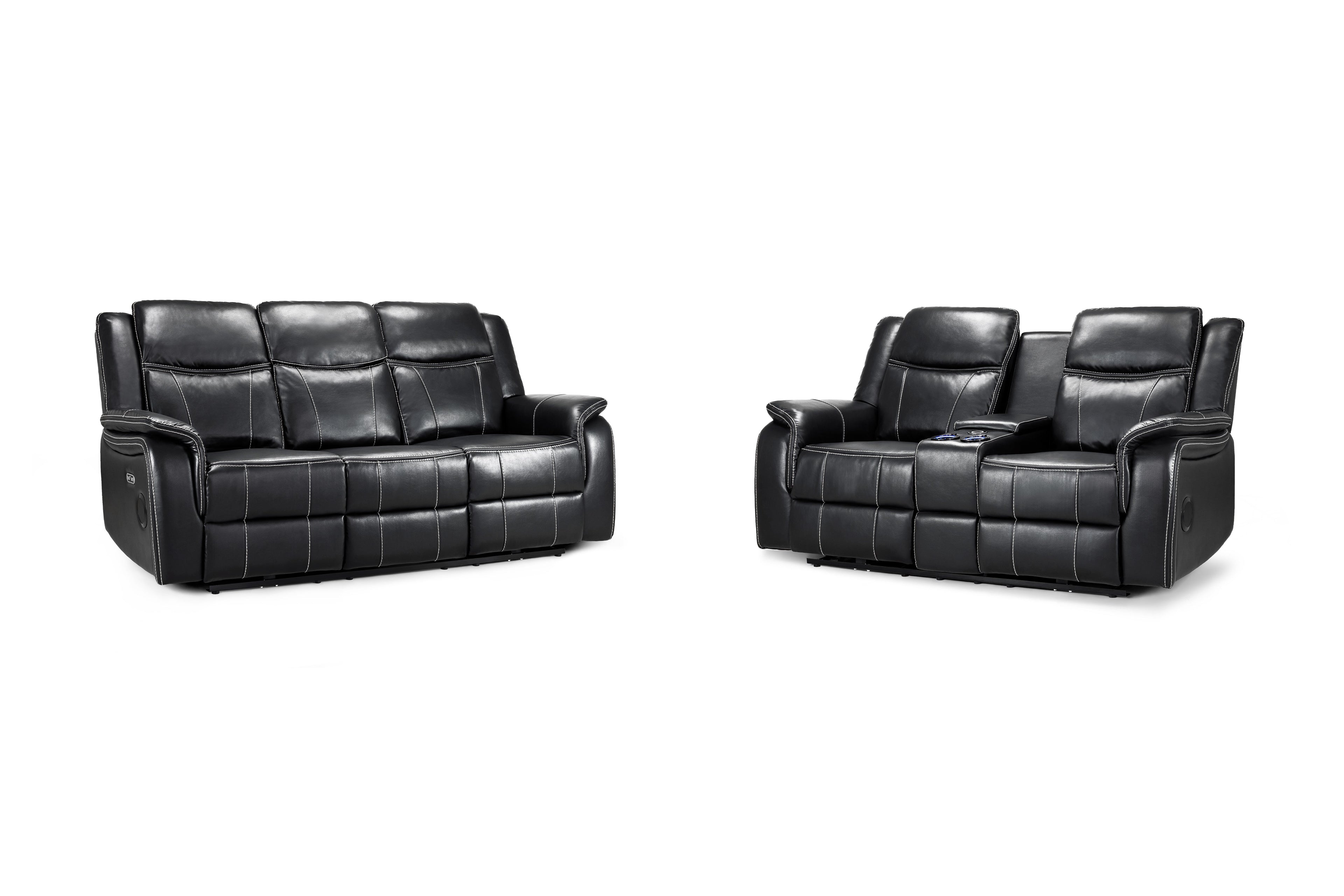 Galaxy Tech Smart Electric Recliner Sofa:  Leatheraire 3+2 Set