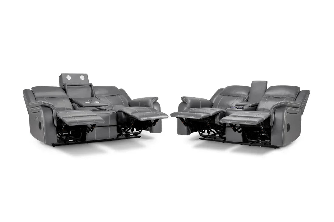 Galaxy Tech Smart Electric Recliner Sofa:  Leatheraire 3+2 Set