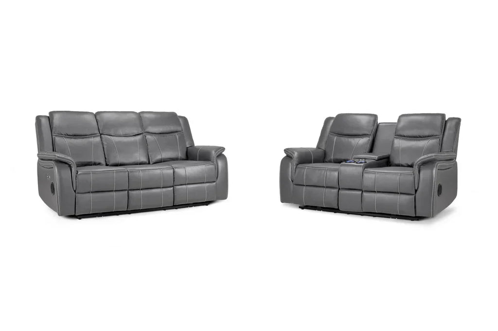 Galaxy Tech Smart Electric Recliner Sofa:  Leatheraire 3+2 Set