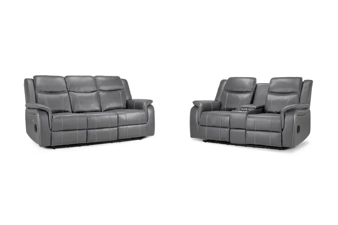 Galaxy Tech Smart Electric Recliner Sofa:  Leatheraire 3+2 Set
