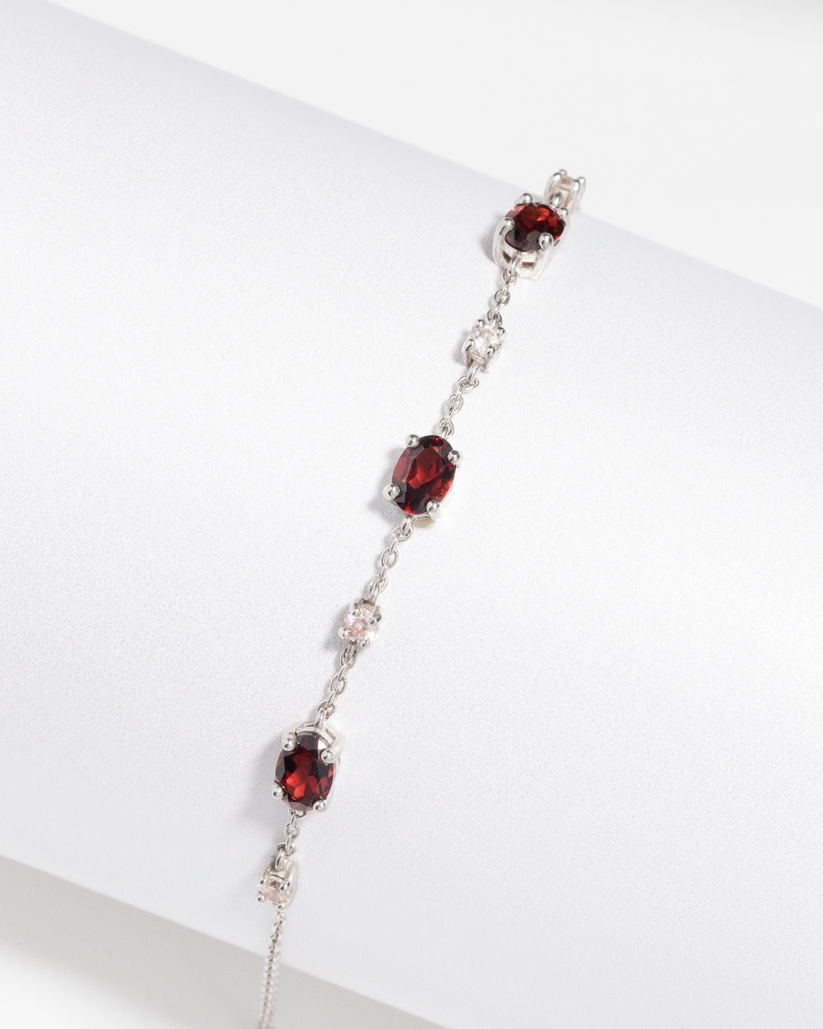 Garnet Bracelet in Sterling Silver