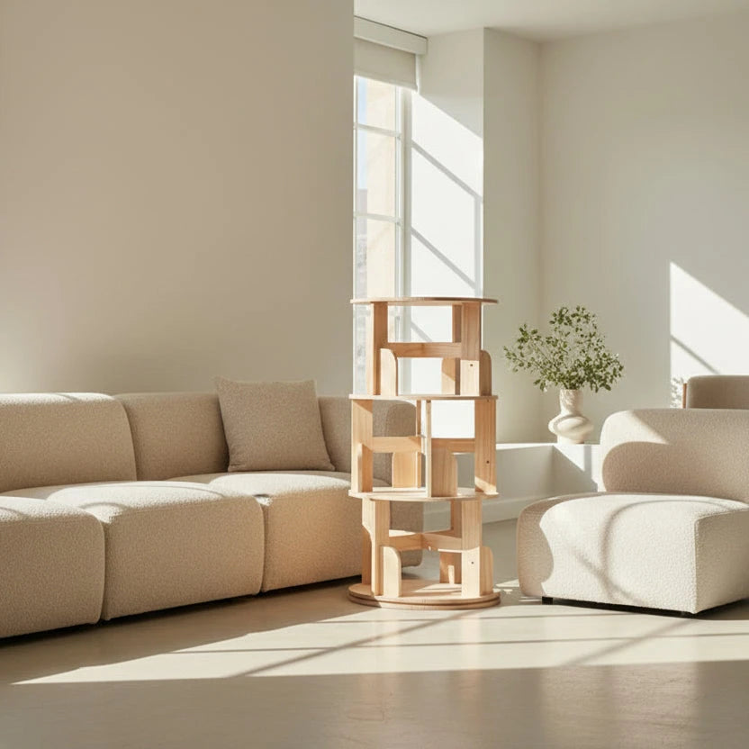 Wooden 360 Rotating Bookshelf