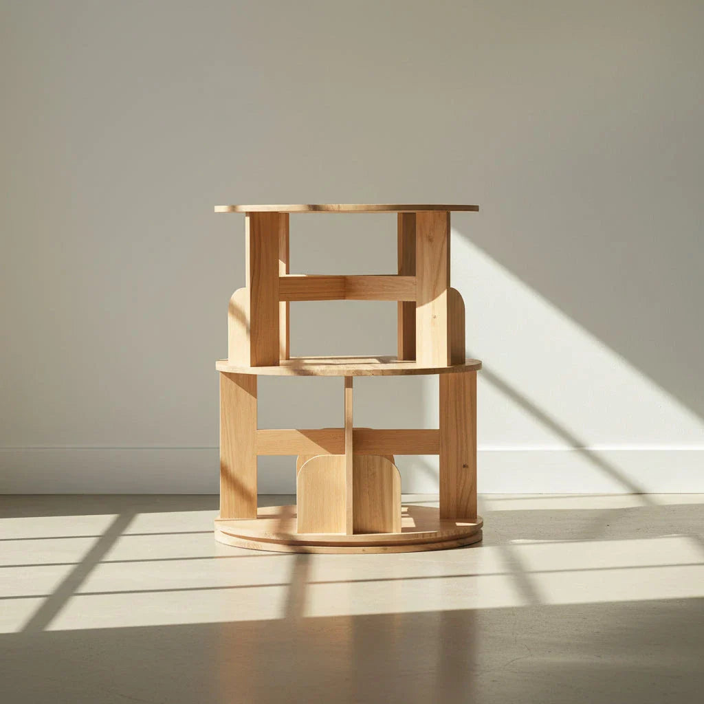 Wooden 360 Rotating Bookshelf