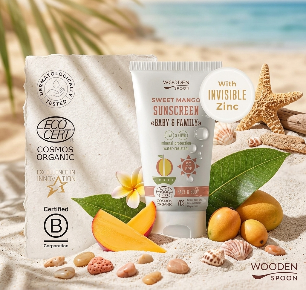 Organic Sunscreen Lotion Baby & Family 50 SPF - Sweet Mango - 150ml